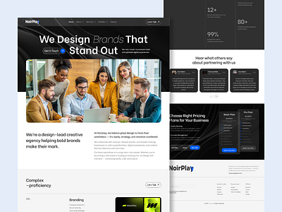 Creative Agency Landing Page – Noirplay agency black creativeagency landing page minimaldesign ui uidesign uiux website