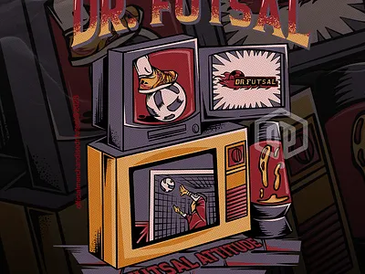FUTSAL ATTITUDE - DR FUTSAL artwork branding commissionwork design football futsal illustration illustrator outdoorapparel sport tshirt