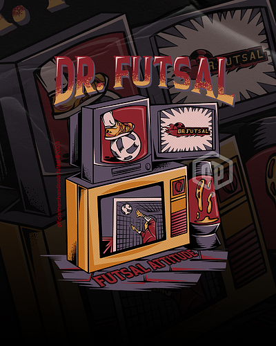 FUTSAL ATTITUDE - DR FUTSAL artwork branding commissionwork design football futsal illustration illustrator outdoorapparel sport tshirt