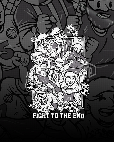 FIGHT TO THE END - DR FUTSAL artwork branding commissionwork design football futsal illustration illustrator outdoorapparel sport tshirt