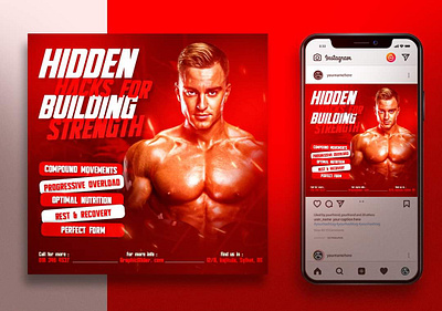 HIDDEN BUILDING POSTER DESIGN graphic design gym poster gym poster design gym social media post poster design social media post