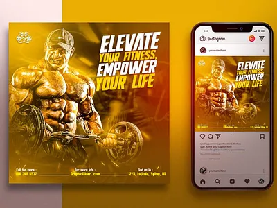 SOCIAL MEDIA POSTER DESIGN design graphic design gym gym design gym poster gym social media