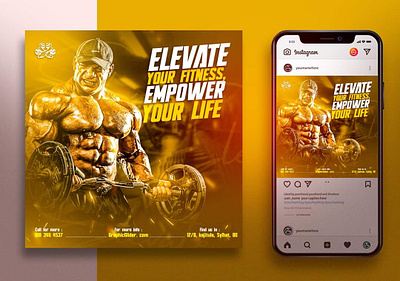SOCIAL MEDIA POSTER DESIGN design graphic design gym gym design gym poster gym social media