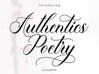 Authentics Poetry Font authentics best branding design font graphic design handwritten illustration modern poetry script