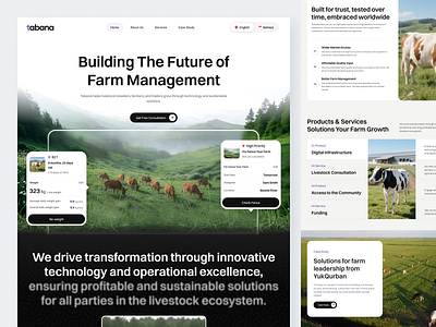 Tabana Revamp- Farm Management Landing Page agri saas agri startup agricultural technology agriculture business agritech agritech platform animation digital agriculture solution farm data analytics farm management farm management system farm productivity tools farming app design feed management system livestock landing page livestock management livestock monitoring livestock platform sustainable farming ui