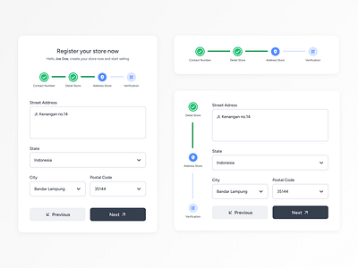 Stepper Component – Visual Progress Tracker app card component form graphic design step step form stepper ui ui ux uiux ux website
