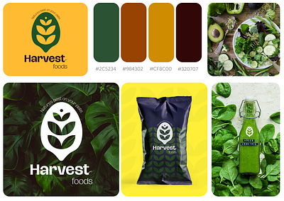 Logo design for Harvest foods- a premium food brand. app branding design graphic design illustration logo typography vector