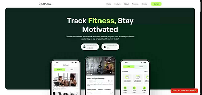 Apura - website crafted for fitness mobile apps branding figma fitness framer landing page mobile app ui web design webflow