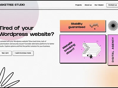 Concept for studio website agency branding design homepage landing page ui website
