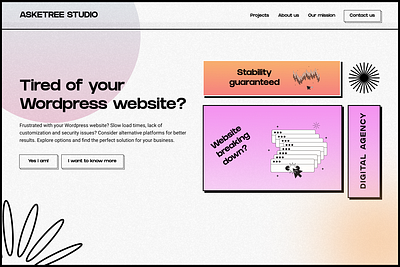 Concept for studio website agency branding design homepage landing page ui website