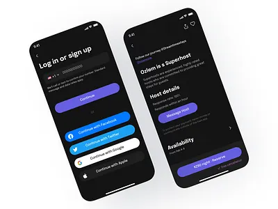 Modern Mobile UI – Seamless Login & Host Booking Experience design figma homepage landing page ui ui design uiux uiux design ux design welldux