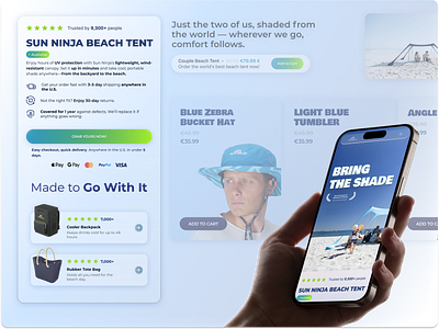 SUN NINJA - PRODUCT PAGE (REDESIGN) branding e commerce graphic design product design ui ux uxui uxui design web design