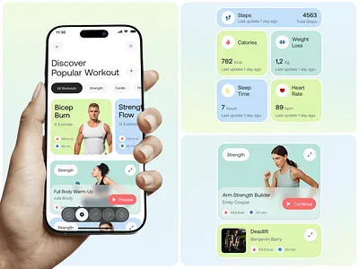 Fithub - Workout Mobile App application cardio crossfit design excercise fitness fitness app gym gym app health healthcare mobile mobile fitness app sport app ui uidesign uiux workout