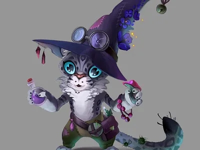 Character sketch for the game. Snow Leopard Sketch artist cartoon style colors design design charaster game game art illustration