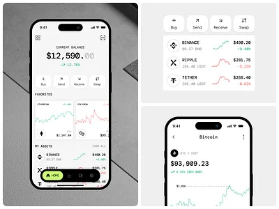 Tech Bit - Crypto Mobile App app blockchain buy crypto app crypto banking crypto mobile app eth ethereum fintech fintech app ios mobile app mobile app design product design transaction uiux web3