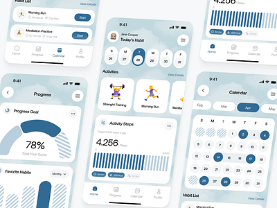 Lofbeat - Habit Tracker Mobile App activity app daily fitness goals habit habit tracker mobile mobile app motivation planner routine schedule task tracker tracking ui ux wellness workout