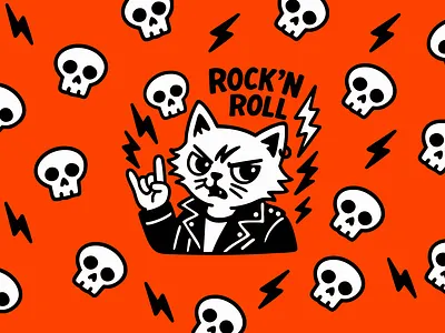 ROCK'N ROLL branding cat design graphic design icon identity illustration logo marks symbol ui