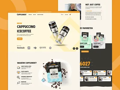 Website Design for Vitamin Coffee Brand coffee orange vitamines web design website