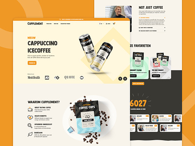 Website Design for Vitamin Coffee Brand coffee orange vitamines web design website