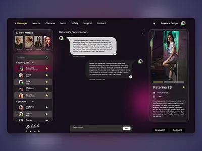 Subdub - Messenger app dating design interface ui ux web