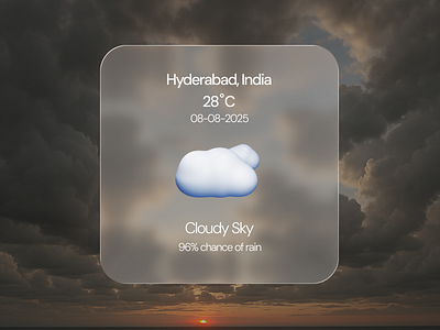 Glassmorphism weather card appdesign branding design graphic design illustration productdesign ui ux vector