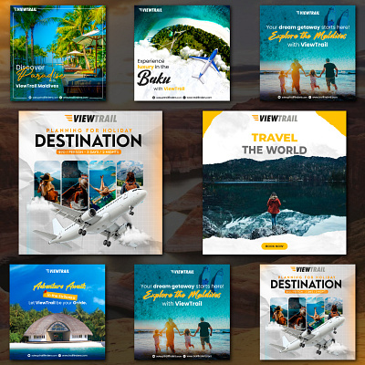 ViewTrail Travel Campaign – Instagram Ads for Dream Destinations digital design