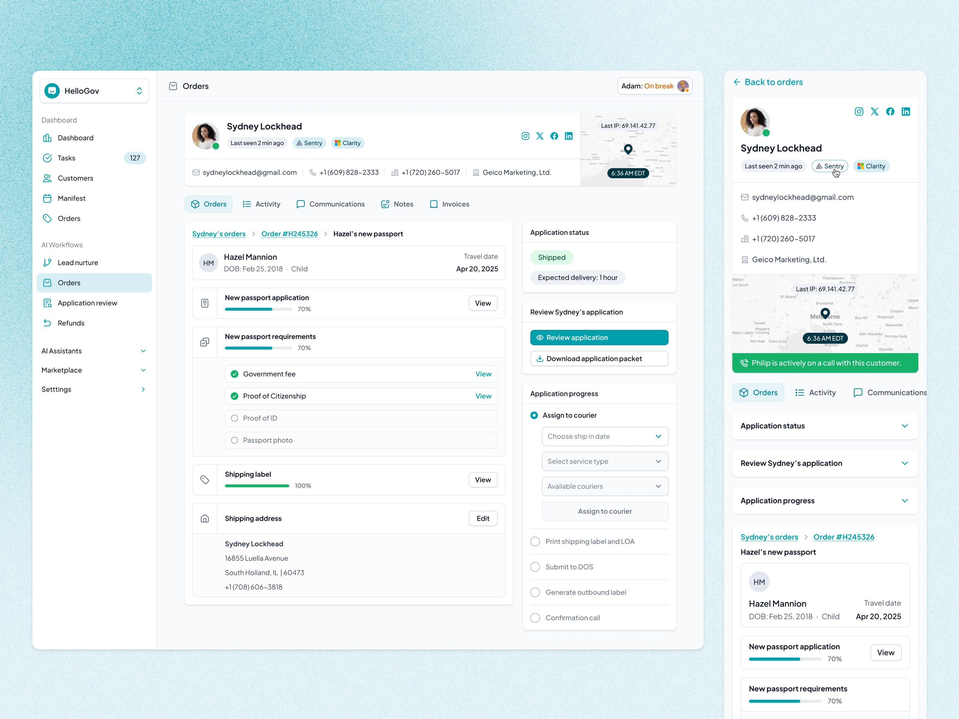📱💻 HelloGov admin panel admin dashboard admin panel admin portal application management customer portal customer support customer support tool data management edit user egov gov tech government government service hellogov manage user operation management order management system rev ops service portal status tracking