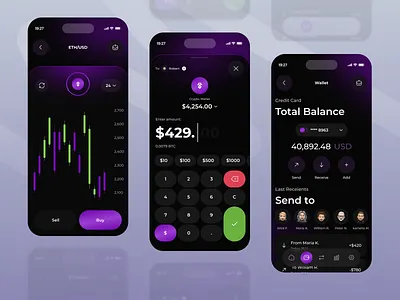 crypto currency wallet mobile ui design blockchain clean crypto portfolio crypto wallet cryptocurrency cryptocurrency app digital wallet finance minimal mobile mobile app modern ui wallet app