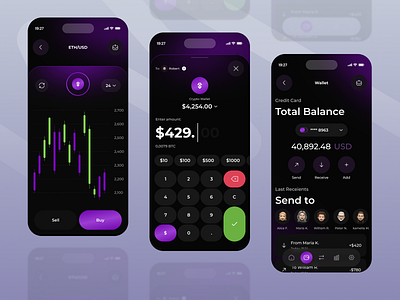 crypto currency wallet mobile ui design blockchain clean crypto portfolio crypto wallet cryptocurrency cryptocurrency app digital wallet finance minimal mobile mobile app modern ui wallet app