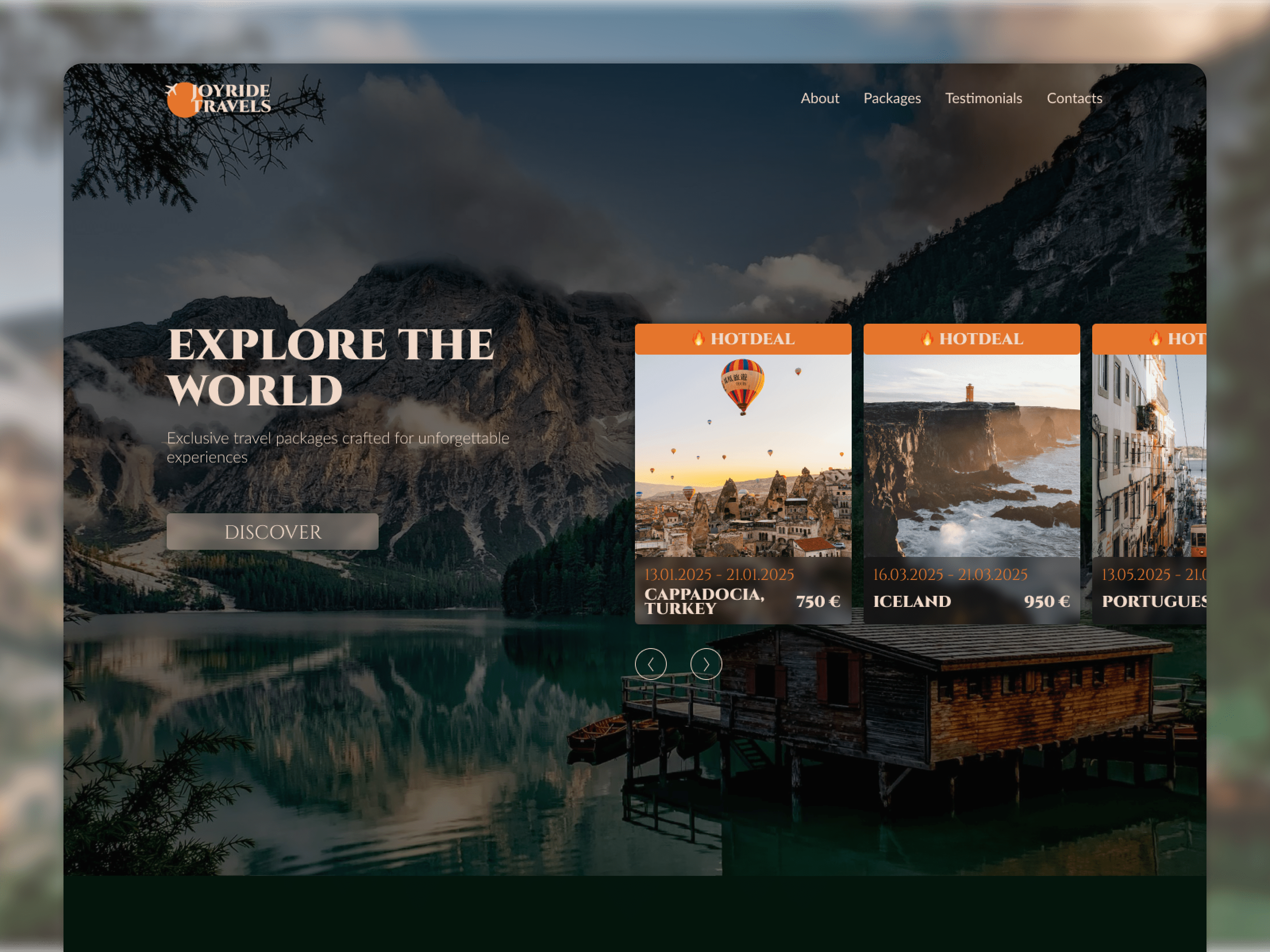 Joyride travels figma landing page parallax travel uxiui web design webflow