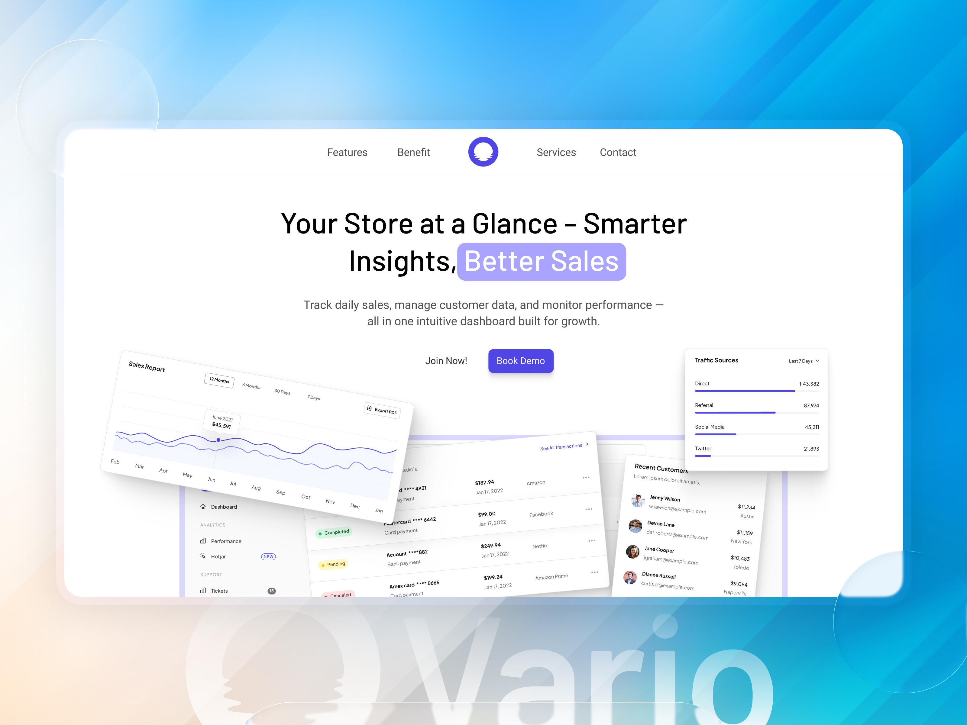 Vario – Task Management, Made Effortless animation dashboard landingpage productdesign saas taskmanagement teamcollaboration ui