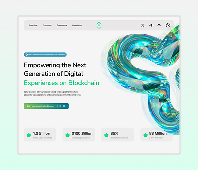 Landing Page Design for a Decentralized Digital Product 3d branding graphic design logo ui