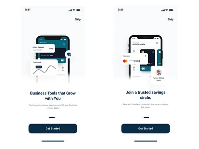 Onboarding Screens for a Banking app ui