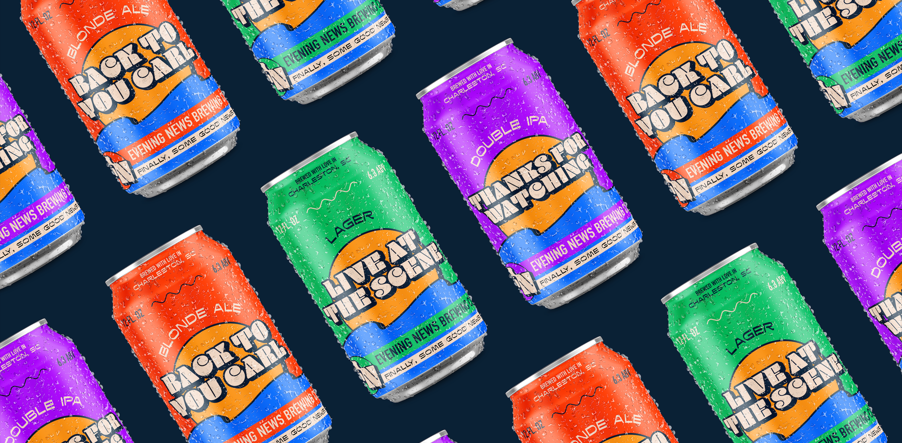 Evening News beer beer can branding brewery can design design graphic design logo design packaging design