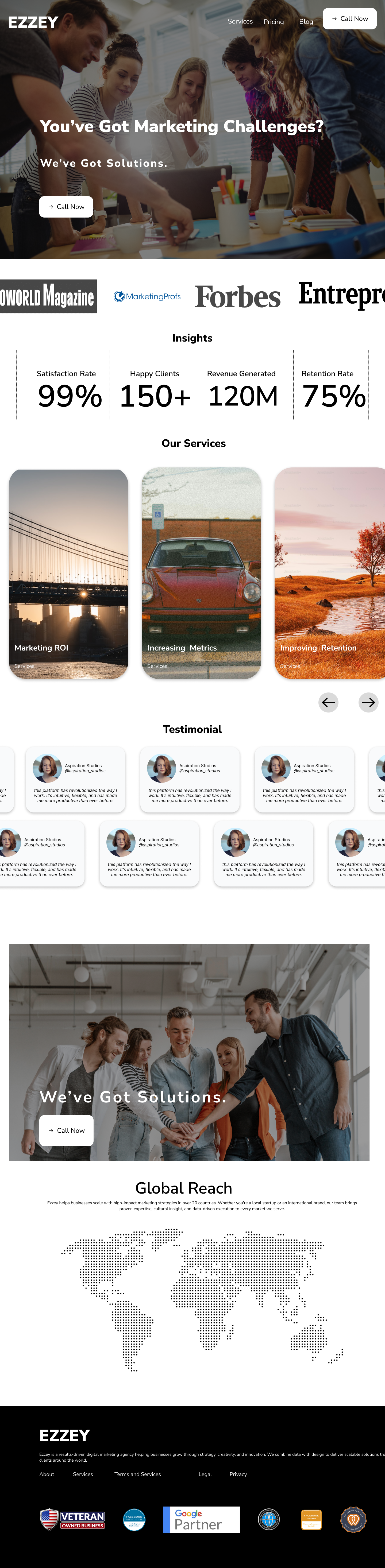 Ezzey Marketing Agency Landing Page figma graphic design landing page modern ui