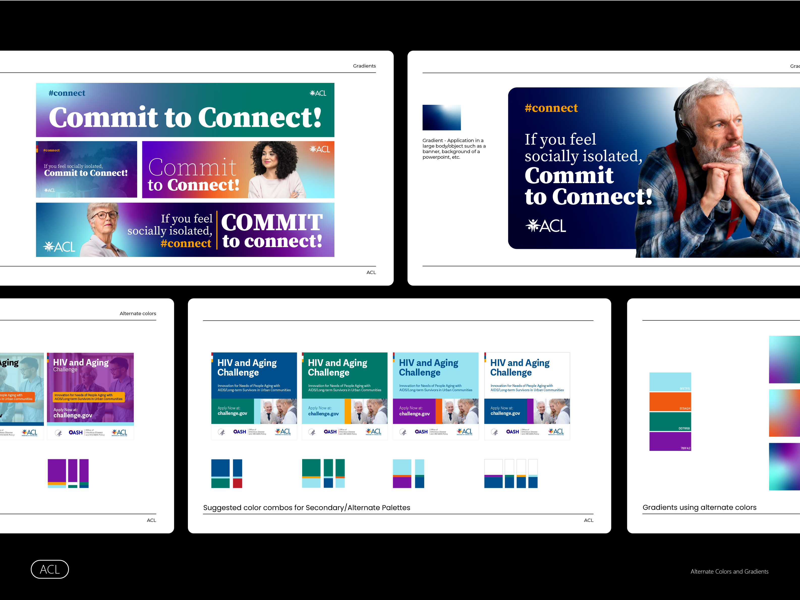 ACL - Administration for Community Living banners branding color colour design graphic design illustration illustrator palette print rebrand system typography vector
