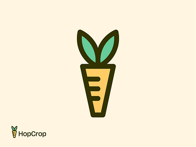 HopCrop Symbol animal branding carrot creaticve food fresh icon logo logodesign logodesigner mark minimal modern rabbit symbol vegetables