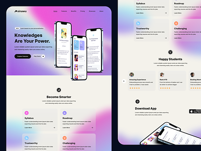 Landing Page for Mobile Apps books branding study ui design web design website