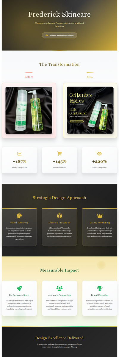 Luxury Skincare Ad Redesign – Frederick Skincare branding graphic design ui visualhierarchy