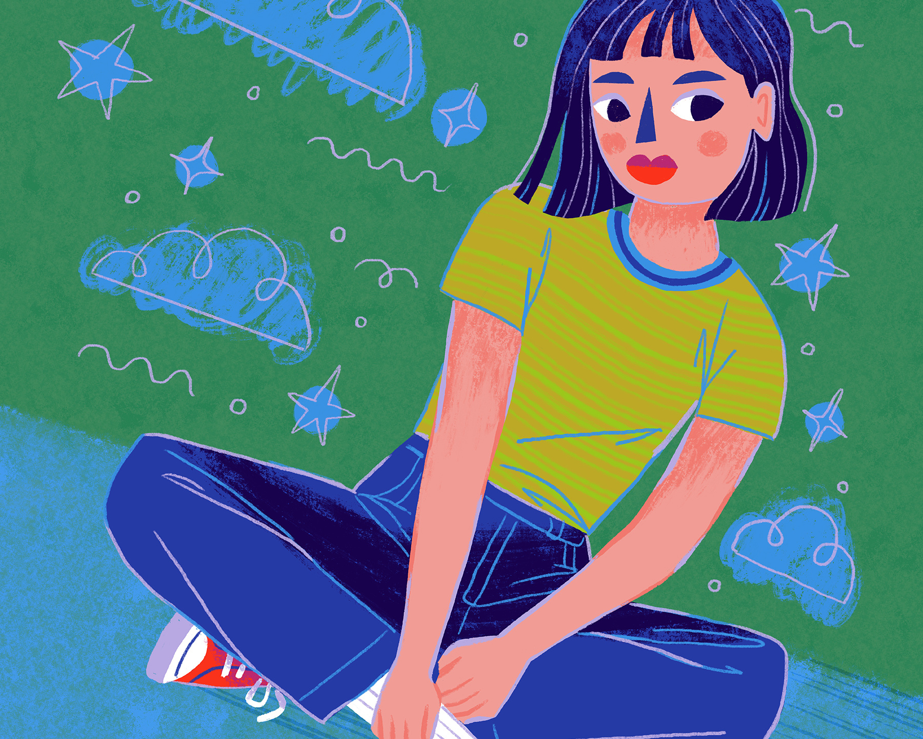 Girl in Green art artwork digital art digital illustration digital painting figure drawing girl illustration portrait spot illustration