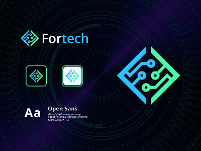 Fortech app best logo designer branding colorful flat logo logotype modern saas startup tech technology top logo designer website logo