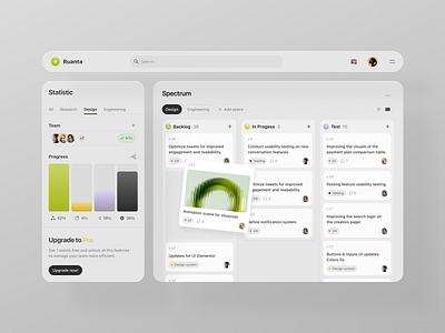 Dashboard for a Productivity SaaS ✦ Ruanta design interface product service startup ui ux web website