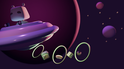Sushi thief! 3d 3d art alien blender design planet space sushi ufo