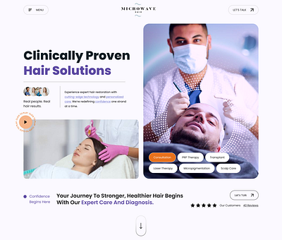 Clinically Proven Hair Solutions – Landing Page Concept 💆‍♂️🧴 animation branding graphic design logo motion graphics ui
