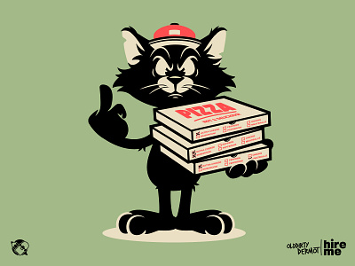 Pizza Mascot cat character design design graphics illustration mascot pizza t shirt design tee design vector vector design