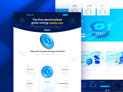 UI UX Landing Page Design For GreEnergy Trading Platform ai crypto cryptocurrency defi extej finance fintech invest investing investment landing page lead page product design saas token trading ui ux web app web design