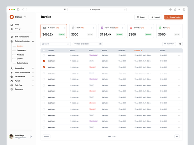 Invoice UI | SaaS clean crm csx dashboard design graphic design invoice invoice dashboard invoice list invoice ui minimal saas saas dashboard ui ui ux ux ux dashboard ux ui dashboard