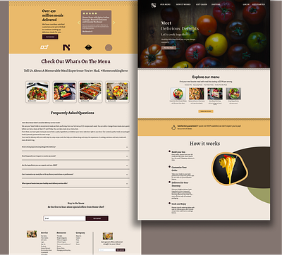 Meal delivery service design food home page landing page meal meal delivery modern page ui ux web design website