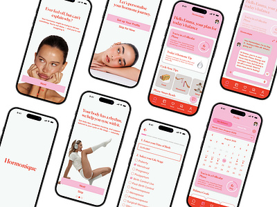 Hormonique – A Hormone Health App app branding cycletrackingapp design graphic design healthapp hormonalbalanceapp hormonalhealth hormonalhealthapp productdesign ui user focused user frienly uxdesign wellnessapp womenintech