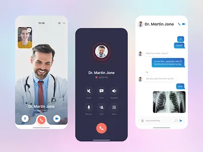 Healthcare Mobile App aduio call chat chat ui clean ui doctor app doctor booking app doctors app figma figma designer finance message message ui online online booking app design online consaltion ui uiux uiux designer video call video call app